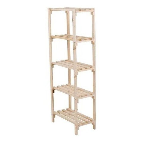 Organizador Madeira Rústica 5 Prateleiras Pinus Vazadas P/botas Technox Marrom