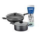 Ver imagem 1 de Caçarola Turim Alumínio Chumbo Antiaderente 2,8l + Faqueiro Ipanema Branco 24pc + Wok Loreto 3,3l