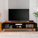 Ver imagem 2 de Conjunto Buffet 3 Portas Ripado e Rack com Painel 180cm