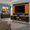 Ver imagem 1 de Conjunto Buffet 3 Portas Ripado e Rack com Painel 180cm