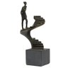 Escultura Decorativa Homem Subindo Escada Bronze 35cm Ss0262 Btc - 1
