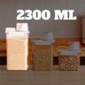 Pote Hermético Grande 2300ml com Medidor para Alimentos Grãos Arroz Feijão Açúcar - 4