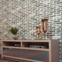 Ver imagem 5 de Revestimento Adesivo Tijolo Cinza Escuro Autocolante Lavável 3d Cozinha Quarto Sala Box Banheiro