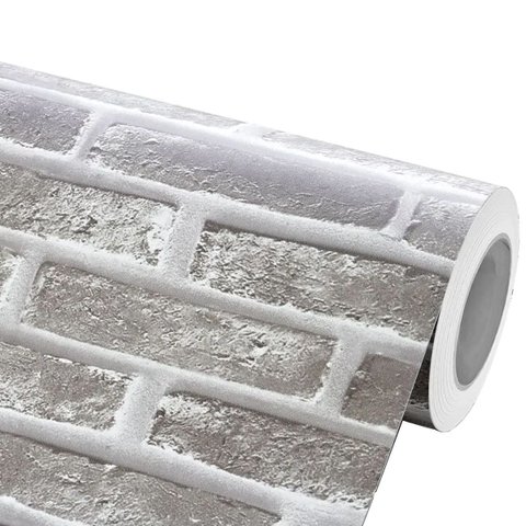 Revestimento Adesivo Tijolo Cinza Escuro Autocolante Lavável 3d Cozinha Quarto Sala Box Banheiro