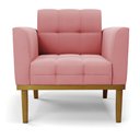 Ver imagem 6 de Poltrona Decorativa Karen Pés Fixo em Madeira Castanho Suede Rose G19 - Gran Belo