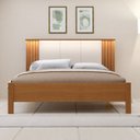 Ver imagem 5 de Cama de Casal 100% MDF com LED 123cm x 175cm Duo Marrom/Freijó/Off White