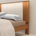 Ver imagem 4 de Cama de Casal 100% MDF com LED 123cm x 175cm Duo Marrom/Freijó/Off White