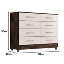 Ver imagem 5 de Comoda Raissa 8 Gav Chocolate/off White