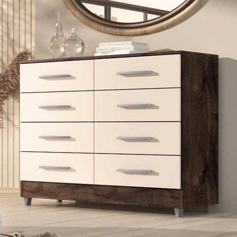 Comoda Raissa 8 Gav Chocolate/off White