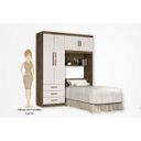Ver imagem 4 de Guarda-Roupa Casal 5 Portas com Baú Cancun Yescasa Marrom/Jequitibá/Off White