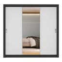 Ver imagem 5 de Guarda-roupa Casal Multimóveis Barcelona 3 Portas de Correr com Espelho Cr35402 Preto/branco