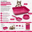Ver imagem 3 de Kit Higienico Bandeja para Gatos Filhotes Caixa Areia Rosa
