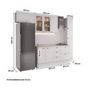 Ver imagem 5 de Cozinha Milla Warm 8 Portas 5 Gavetas MDF 300cm Branco Móveis Carraro