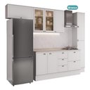 Ver imagem 7 de Cozinha Milla Warm 8 Portas 5 Gavetas MDF 300cm Branco Móveis Carraro