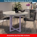 Ver imagem 2 de Mesa de Reunião Redonda P25 Pandin 110 Cm (largura) Tampo Mdp Cinza Pé Aço Tubular Lilás