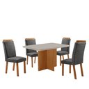 Ver imagem 2 de Mesa de Jantar Olímpia 120 cm Tampo MDF Vidro Canto Copo com 4 Cadeiras Aline