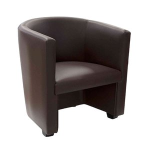 Poltrona Malta Recepção em Tecido Sintético Sintético - Marrom