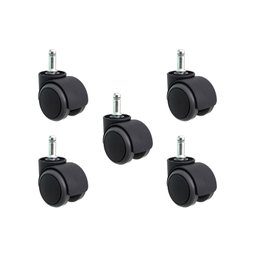 Kit com 5 Rodízios de Silicone Pu para Cadeira - Anti Risco, Ideal para Piso Frio e Madeira - 1