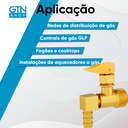 Ver imagem 3 de Registro Gás Corta Fogo Npt m Pressão 180281 Blukit 1/2 Npt m X 3/8 90º