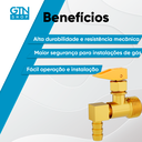 Ver imagem 4 de Registro Gás Corta Fogo Npt m Pressão 180281 Blukit 1/2 Npt m X 3/8 90º