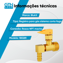 Ver imagem 2 de Registro Gás Corta Fogo Npt m Pressão 180281 Blukit 1/2 Npt m X 3/8 90º