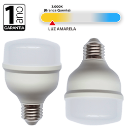 Lâmpada Led Globe 30w Alta Potência 3000k Branco Quente E27 Bivolt Kian – Luz Amarela - 2