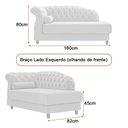 Ver imagem 4 de Chaise 160cm Esquerdo Pomme Bouclé Suave Bege - Sallar Home