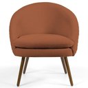 Ver imagem 5 de 2 Poltronas Pés Palito Rafa B-235 Linho Tressê Laranja Domi