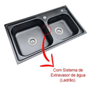 Ver imagem 3 de Kit Cuba Cozinha Gourmet Pia Dupla Acessorios e Torneira Perfil em L Slim Luxo Preta Brinovar