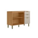 Ver imagem 3 de Balcão de Cozinha Modulado Selena C/ 3 Porta e 2 Gavetas S/ Tampo 120cm Jequitiba/off White Fosco