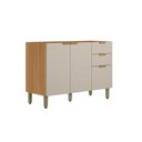 Ver imagem 1 de Balcão de Cozinha Modulado Selena C/ 3 Porta e 2 Gavetas S/ Tampo 120cm Jequitiba/off White Fosco