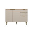 Ver imagem 4 de Balcão de Cozinha Modulado Selena C/ 3 Porta e 2 Gavetas S/ Tampo 120cm Jequitiba/off White Fosco
