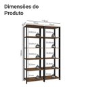 Ver imagem 4 de Armário Estante Multiuso Organizador 10 Prateleiras 118cm Rustic/preto Madesa