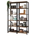 Ver imagem 3 de Armário Estante Multiuso Organizador 10 Prateleiras 118cm Rustic/preto Madesa
