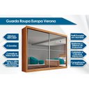 Ver imagem 2 de Guarda Roupa Casal 2 Portas de Correr e 4 Gavetas C/ Espelho Verona Plus Branco - Europa