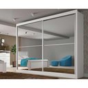 Ver imagem 1 de Guarda Roupa Casal 2 Portas de Correr e 4 Gavetas C/ Espelho Verona Plus Branco - Europa