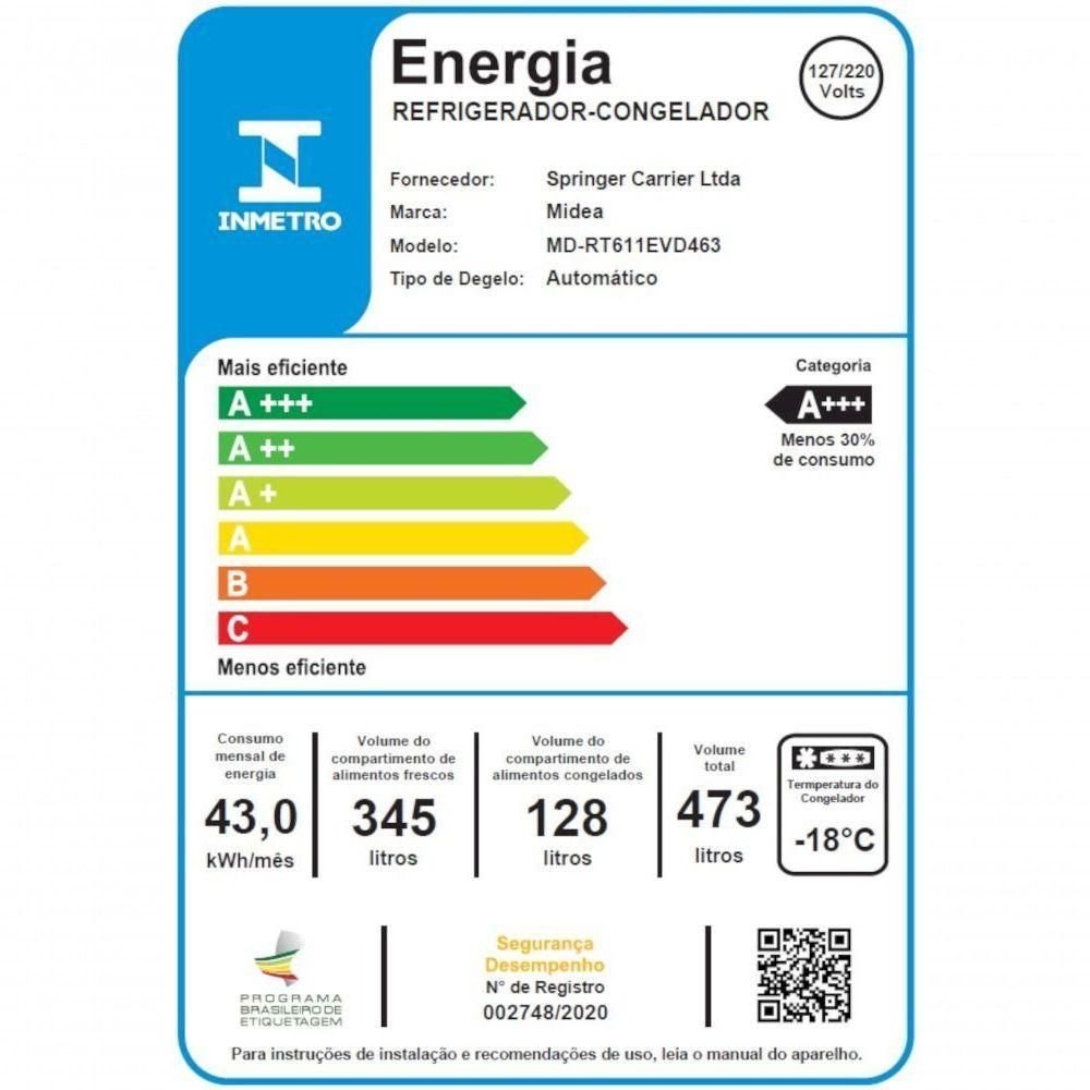 Geladeira Frost Free Inverter Midea Md-rt611evd463 473l Inox Bivolt - 6