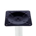 Ver imagem 3 de Mesa Zeta Ferro Branco 75 Cm Alt Disco Redondo Tampo Mdp Quadrado 80 Cm Larg X 2,5 Cm Alt