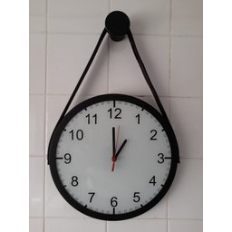 Relógio Adnet Preto Alça Preta Numérico Ponteiro Preto 30 cm Pino Pendurar - 3