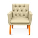 Ver imagem 3 de Kit 2 Poltronas Cadeira com Capitonê para Sala Clássica e Confortável em Suede Bege