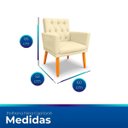 Ver imagem 6 de Kit 2 Poltronas Cadeira com Capitonê para Sala Clássica e Confortável em Suede Bege