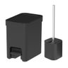 Kit Lixeira + Escova Sanitária Trium Preto - 2