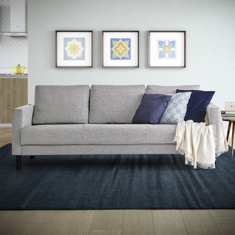 Sofá 3 Lugares com USB em Linho Antúrio CabeCasa MadeiraOriginals