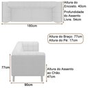 Ver imagem 3 de Sofá Coin 2 Lugares 180cm Marrom e Off White Courino Sallar Home