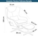 Ver imagem 5 de Poltrona de Massagem Nevada Rivatti Estofado Pu Marrom com Controle e Apoio para Pés Base Aço