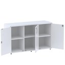 Ver imagem 3 de Armário Baixo Credenza PE25 Pandin 121,50 cm (largura) em MDP Cor Liso Branco com Três Portas