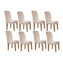 Ver imagem 1 de Conjunto: Mesa Sala Jantar Athenas Kit 8 Un Capuccino-veludo Creme - Rufato