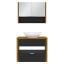 Ver imagem 6 de Kit Gabinete de Banheiro Santorini Ii com Espelheira e Cuba Preto Fosco/naturale