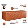 Calçadeira Recamier Baú para Cama de Casal Dália 140x50 Cm W01 Couríssimo Camel - Lyam Decor - 4