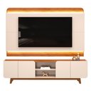 Ver imagem 5 de Painel para Tv 75 Pol e Rack Bancada com Led 220cm Collie D04 Off White/freijó - Mpozenato